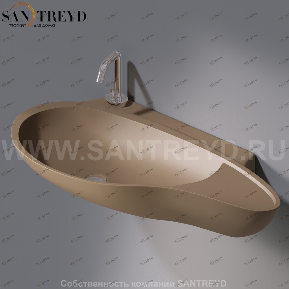 L500T0R1V4.132 Подвесная раковина настенная овальная A. e T. Italia SPOT бежевая AeT ITALIA ACCENT