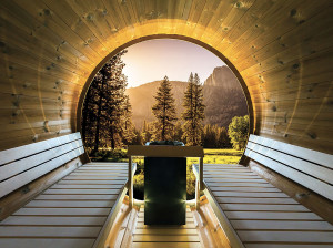 Наружная сауна из термообработанной сосны