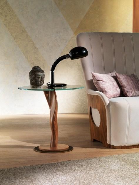 Carpanelli Круглый журнальный столик из дерева и стекла Carpanelli contemporary 2013 Tl42-/b-c - Вид №1