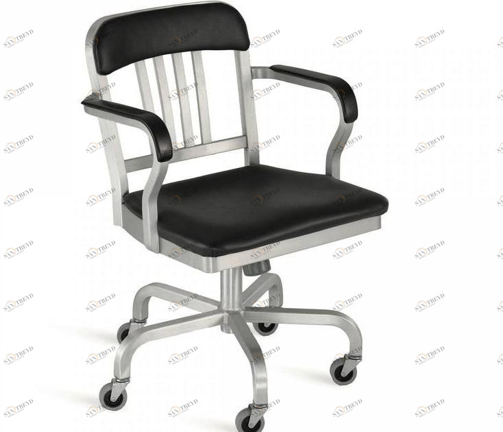 Emeco 5-спицевый алюминиевый стул на колесах Navy® upholstered sun-id-1406634