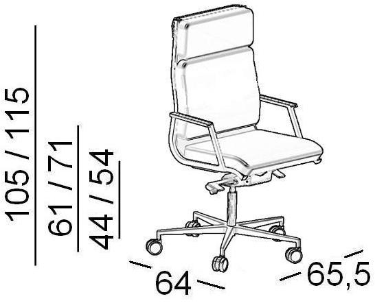 Luxy Регулируемое по высоте кресло руководителя с 5 спицами и колесами Nulite sun-id-1459423 - Вид №2