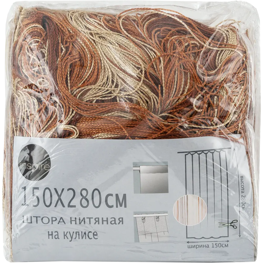 Штора нитяная Inspire, 150х280 см, цвет серо-коричневый/шоколадный 82046031 STLM-2140819  - Вид №5