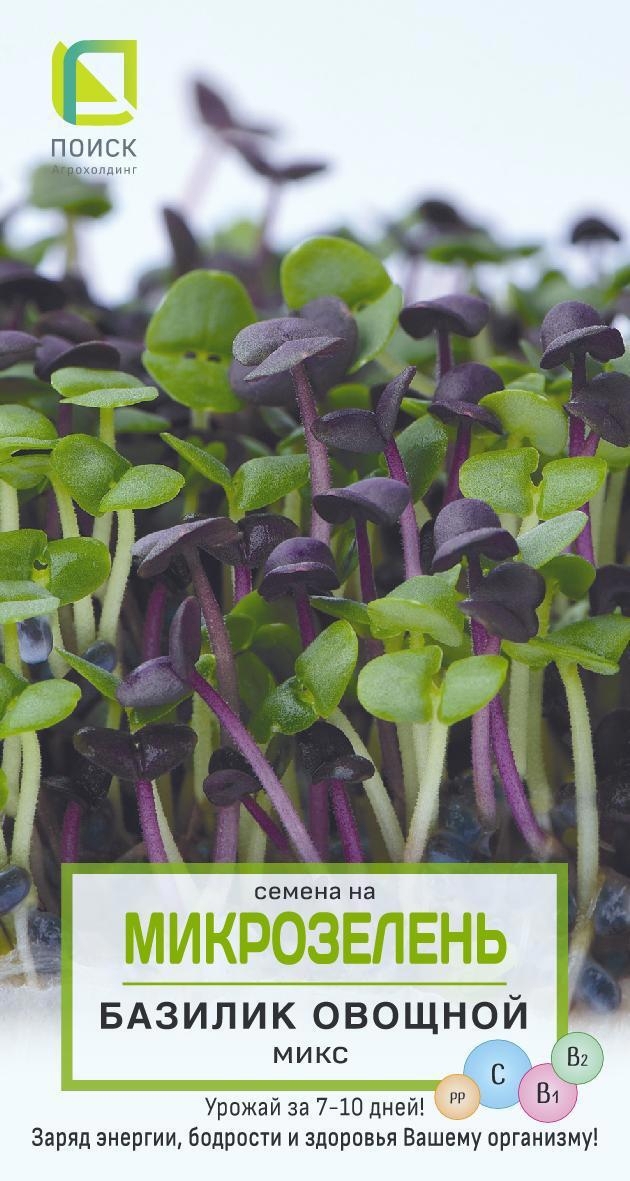 Поиск Семена микрозелени Базилик овощной микс для домашнего выращивания 86217821 STLM-0066861
