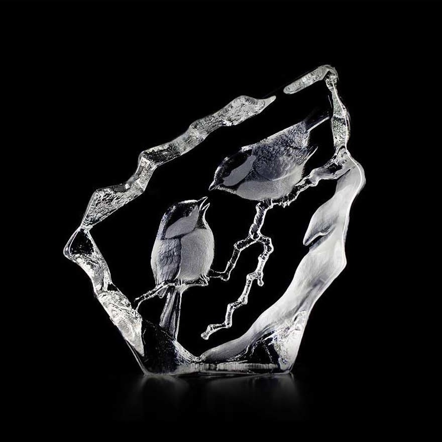 10671399 MALERAS Скульптура MALERAS Болотные гаички 16х16,5см, хрусталь Хрусталь 