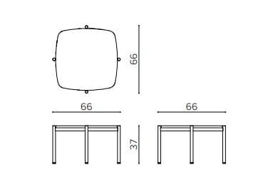 Квадратный низкий журнальный столик из МДФ True Design Blade Coffee ARCH-00064042 - Вид №2
