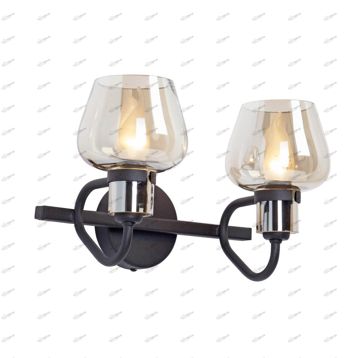 Бра со стеклянным плафоном на 2 лампы коричневое Vitaluce V4597-1/2A VITALUCE  00-3931836 Коричневый;прозрачный 