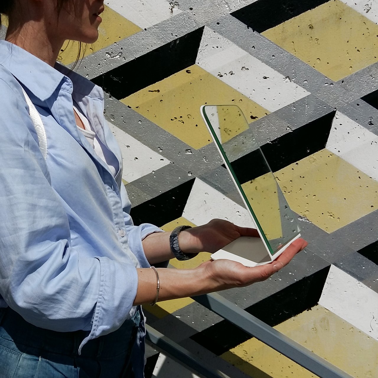 Зеркало настольное прямоугольное на белой подставке Optic BONESSI ДИЗАЙНЕРСКИЕ 049441 Белый  - Вид №2