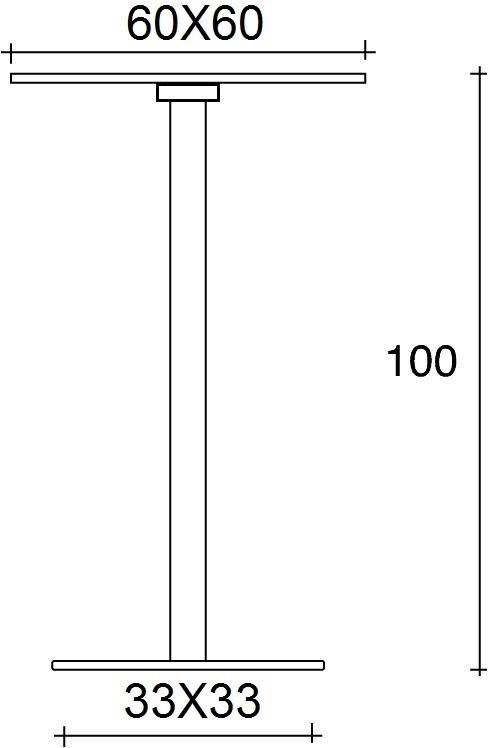TALIN Высокий квадратный стол из стали и стекла Totem sun-id-1437158 - Вид №1