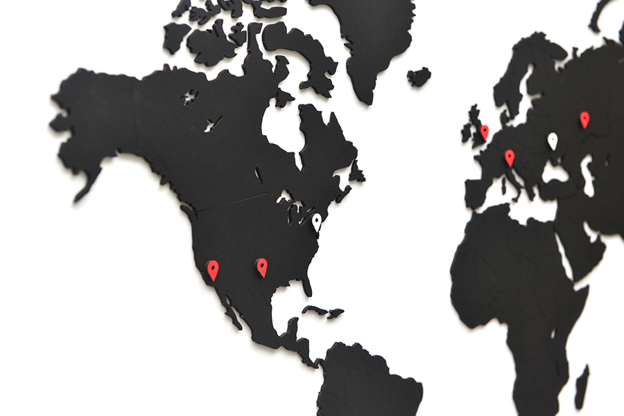 19-04 Карта-пазл wall decoration, 90х54 см, черная Mimi  - Вид №1