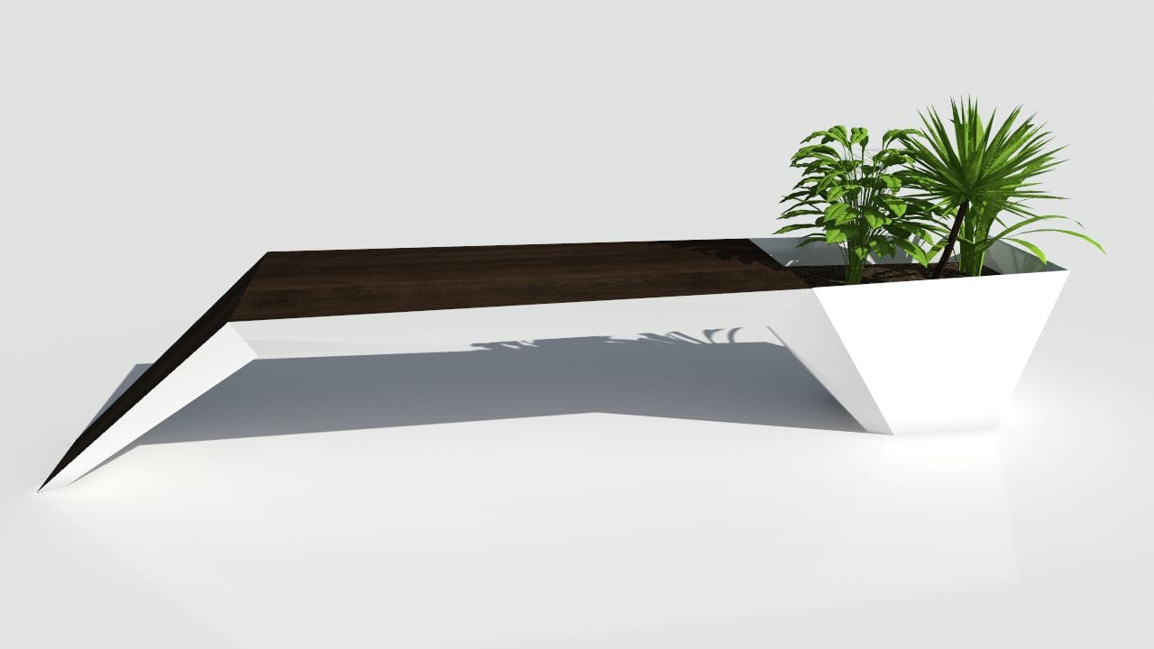 Скамейка из дерева и листового металла со встроенной плантатором без спинки CITYSì URBAN ARCH-00044158 - Вид №32