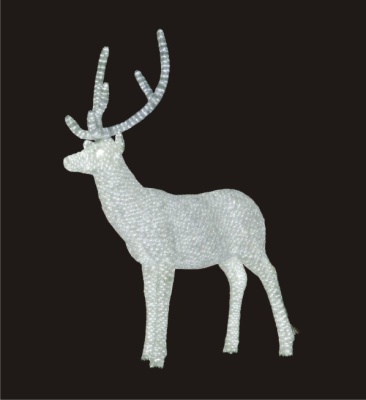 Световая Фигура "Благородный Олень" Папа 3D ELKI СВЕТОВЫЕ ФИГУРЫ 017734 Белый  - Вид №1