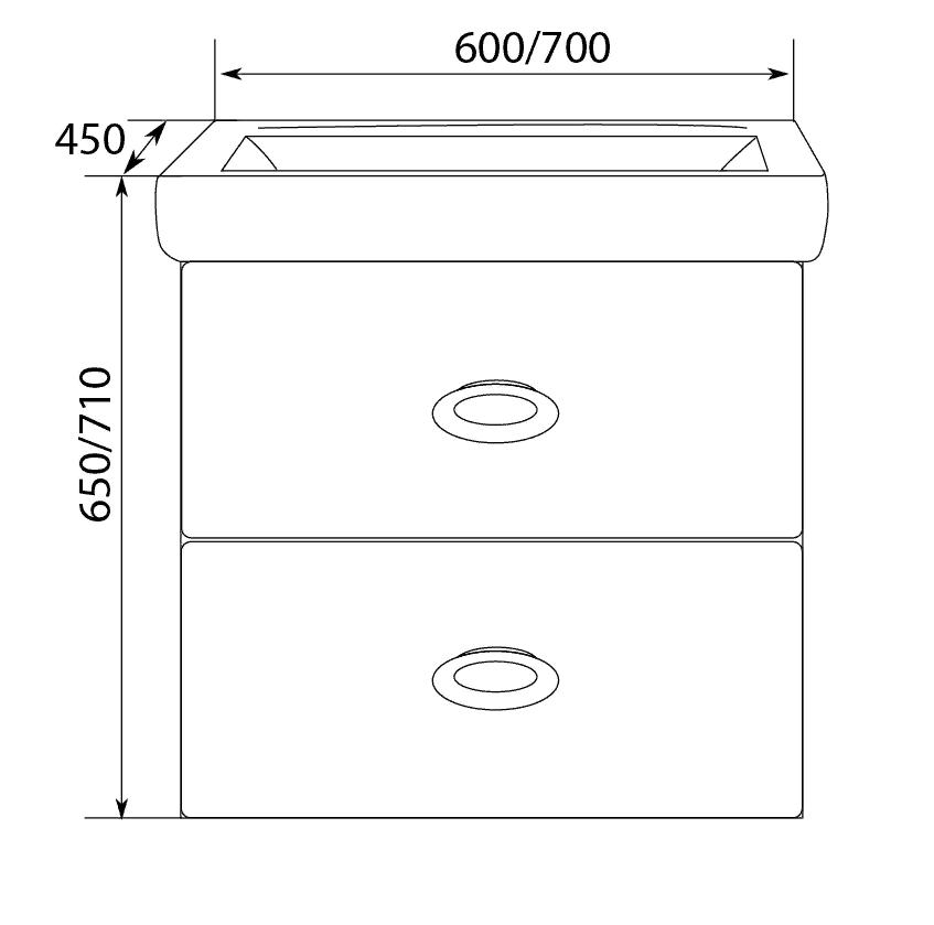 У69560 Тумба Arrondi 60П 2в.я. White 1 Marka Art - Вид №1