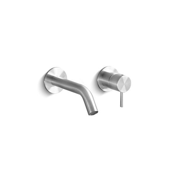 DEC334S Смеситель для раковины настенный на 2 отверстия Linki DECO, внешняя часть, Сатиновая сталь