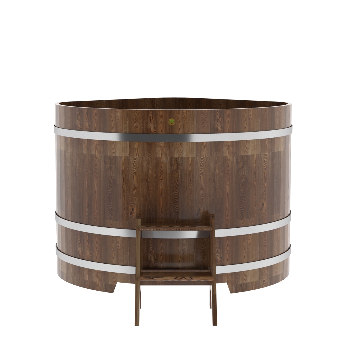 1585 Купель угловая из сращенных ламелей лиственницы 1,37х1,37х1,1 морёная Alyarus  - Вид №4