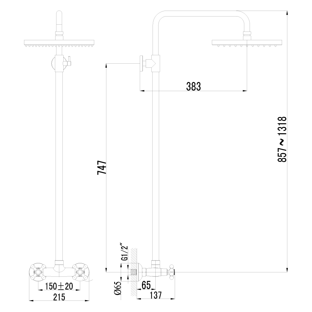 LM2160C Смеситель Standard для душа LEMARK STANDARD - Вид №1