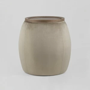 Круглый журнальный столик со съемным подносом светло-серый "Баррель" STOOL GROUP  00-3881792 Серый