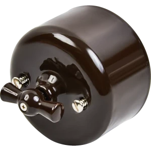 Выключатель накладной Electraline 1 клавиша цвет керамика цвет коричневый 89255193 STLM-2174496