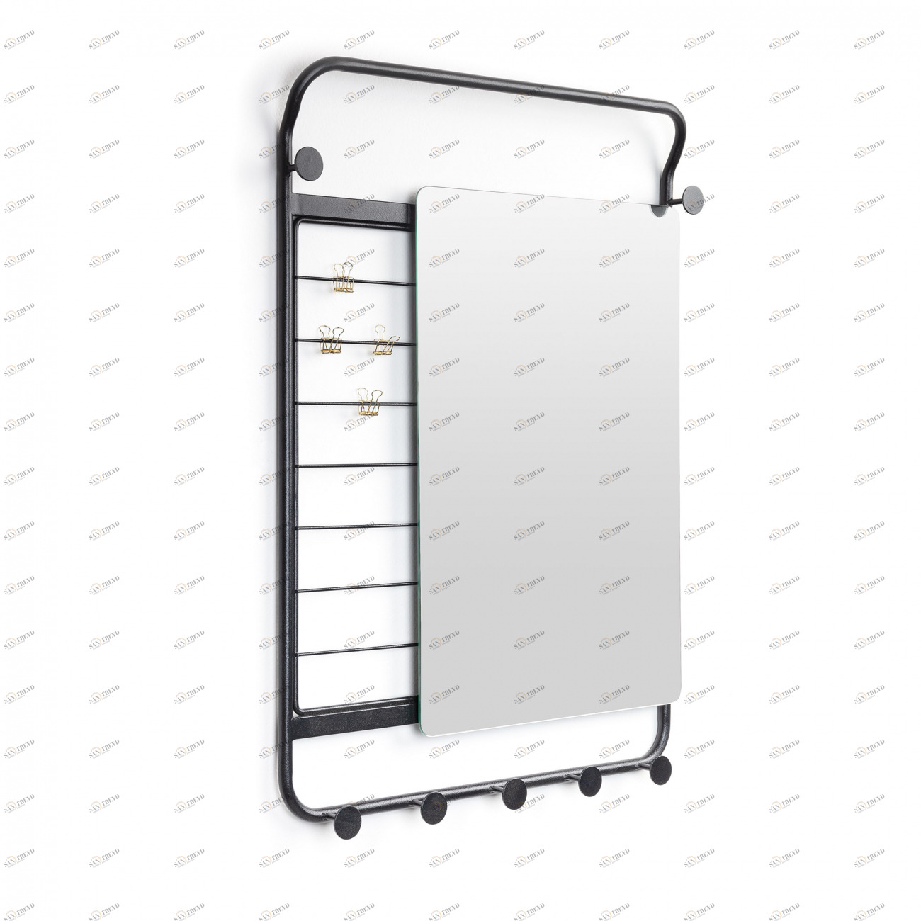 Зеркало-вешалка прямоугольное черное Stonak от La Forma LA FORMA ДИЗАЙНЕРСКИЕ 289171 Черный 