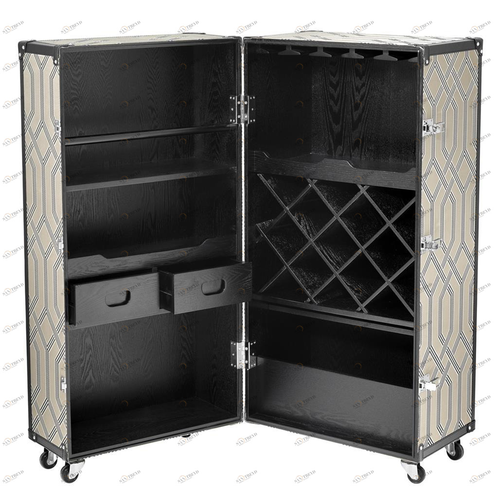 Барный шкаф-сундук на колесах венге Martini Bianco от Eichholtz EICHHOLTZ EICHHOLTZ 060704 Серый 