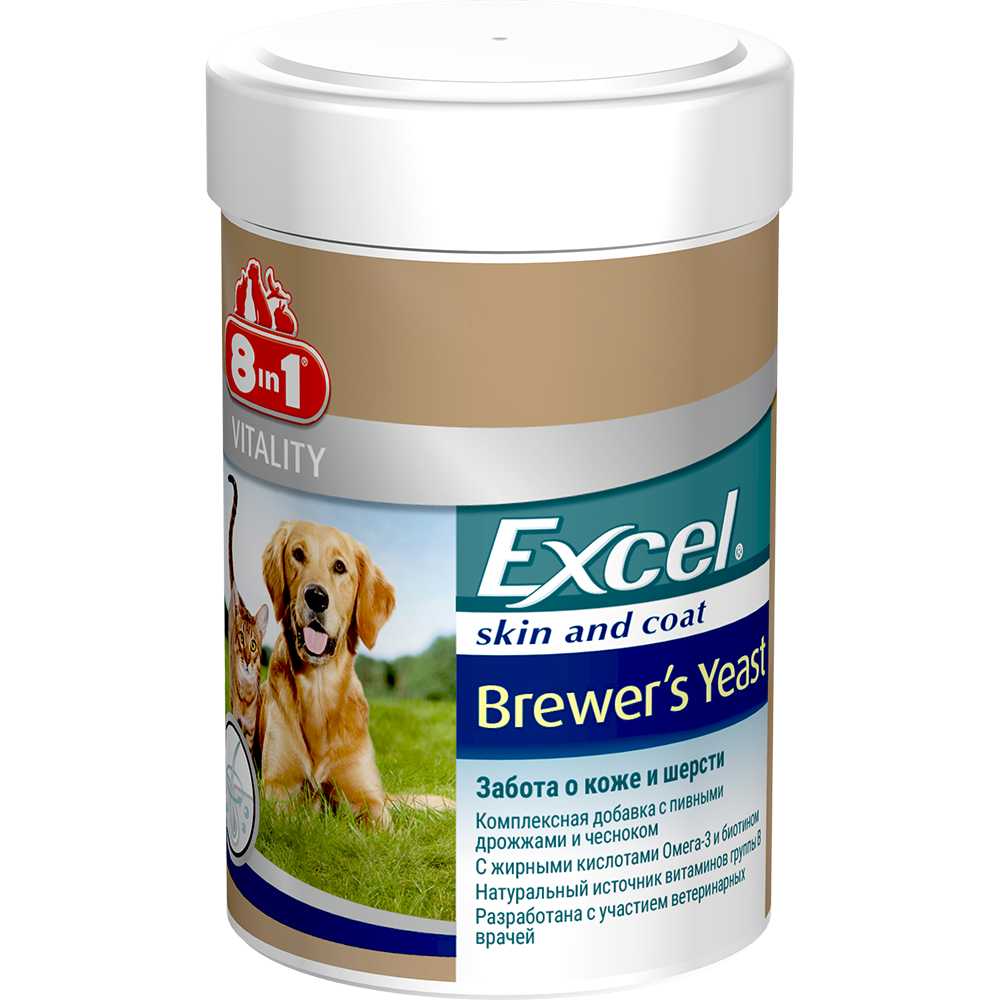 ПР0014601 Пивные дрожжи Excel для кошек и собак 260таб. 8 in 1 8 in 1 Pets 