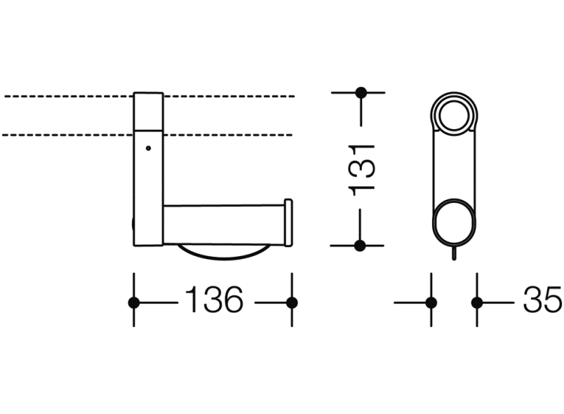 801.50.011 Держатель рулона туалетной бумаги в комплекте HEWI Stützen  - Вид №3