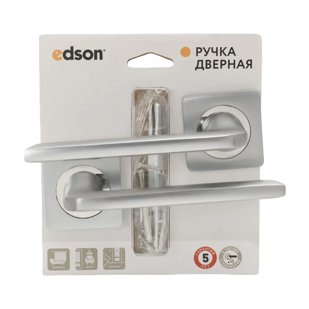 Дверная ручка на розетке Edson EDS-03-QR1 без запирания цвет хром 89456898 STLM-2205242  - Вид №2