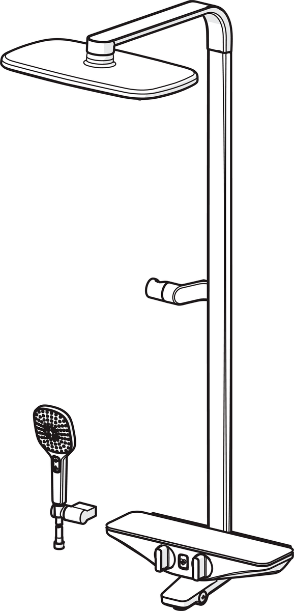 Oras 7593U-11 Смеситель с верхним душем rain shower, 6 V 7593U-11 Esteta Wellfit Хром/Белый  - Вид №3