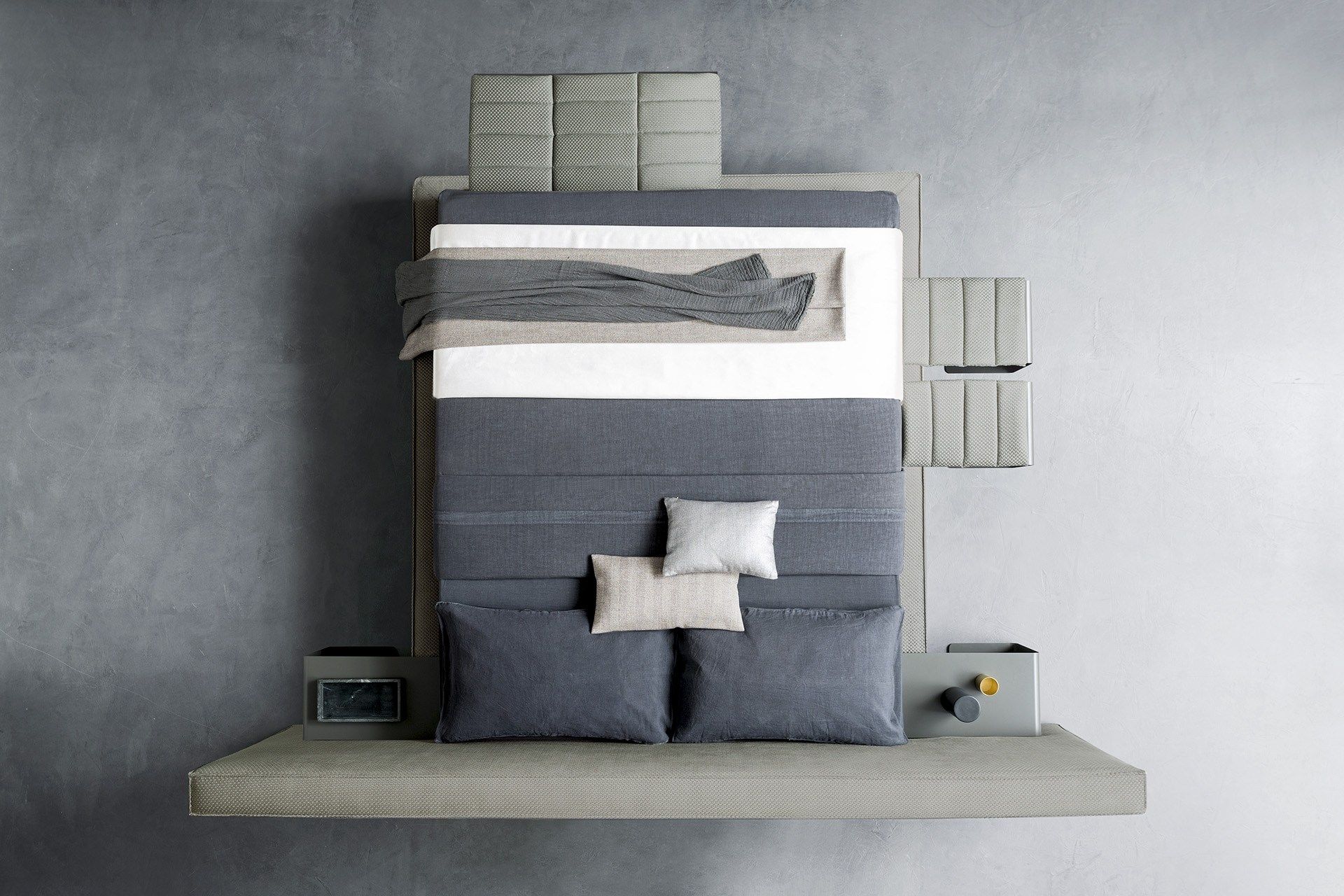 Двуспальная кровать для хранения ткани с мягким изголовьем Felis Bedstories ARCH-00081168 - Вид №20