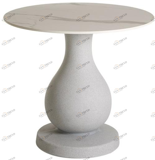 SLIDE Круглый стол из полиэтилена и столешница из hpl с эффектом мрамора sun-id-1360509