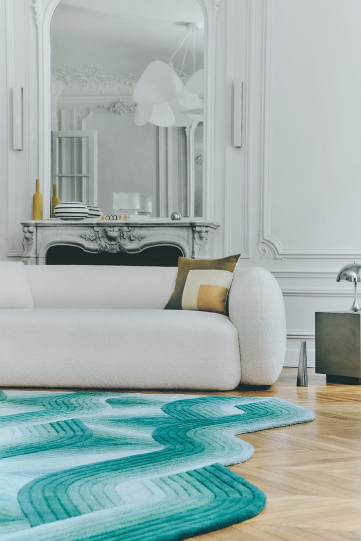 Шерстяной ковер с рисунком Toulemonde Bochart FLOW AQUA ARCH-00120445 - Вид №1