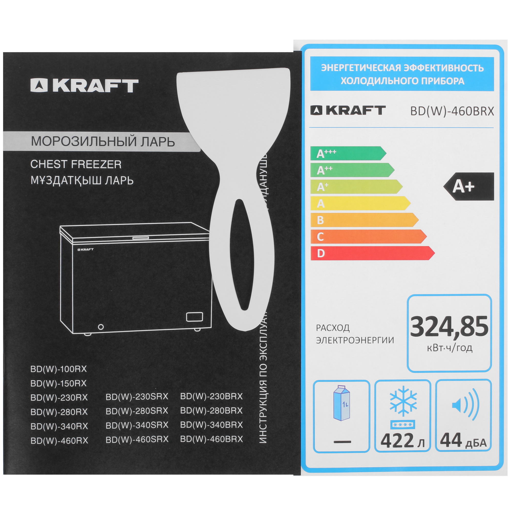 9197567 Морозильный ларь KRAFT BD (W)-460BRX черный STDN-0137309 - Вид №8