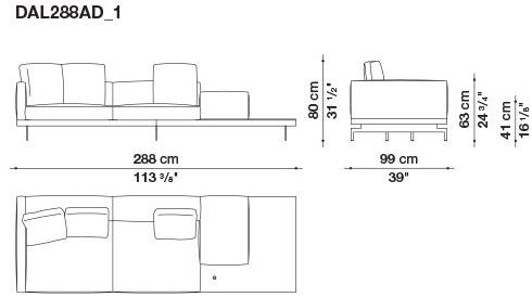 B&B Italia 3-х местный тканевый диван с шезлонгом Dock sun-id-1355318 - Вид №198
