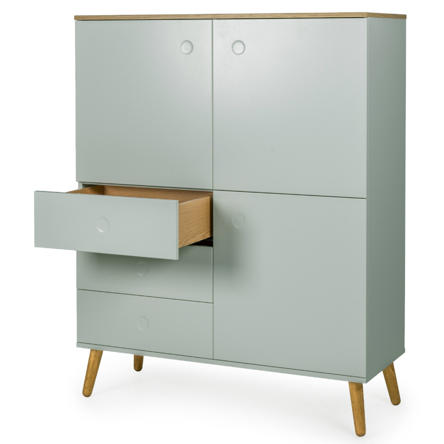 Шкаф Tenzo Dot, 137х109х43 см, дуб, зеленый 1666676 - Вид №4