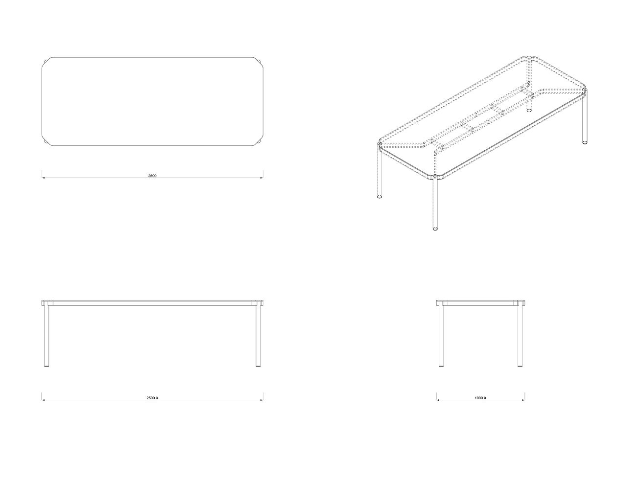 Алюминиевый прямоугольный садовый стол Joyf Tropic ARCH-00096611 - Вид №5