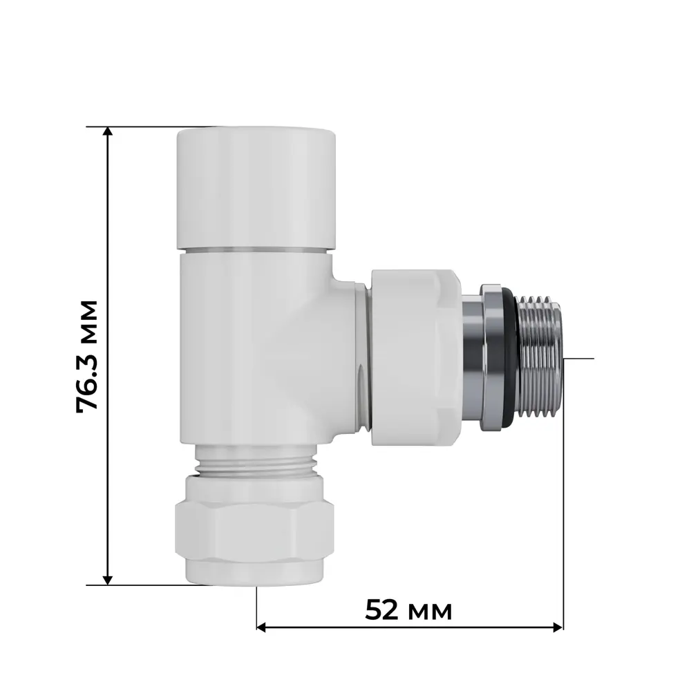 Термостатический комплект для радиатора угловой Royal Thermo Design Pro 1/2" латунь цвет белый 89423309 STLM-2030624  - Вид №6
