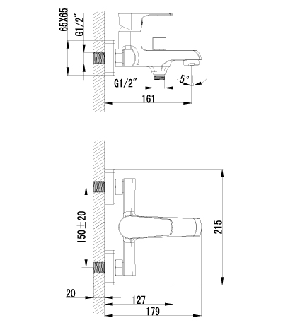 LM1612C Смеситель Plus Factor для ванны LEMARK FACTOR  - Вид №1