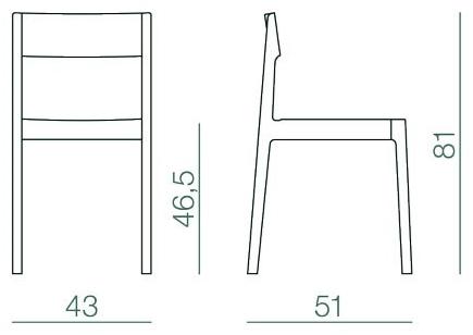 Bedont Стул ясень с открытой спинкой  B71 b01s  - Вид №7