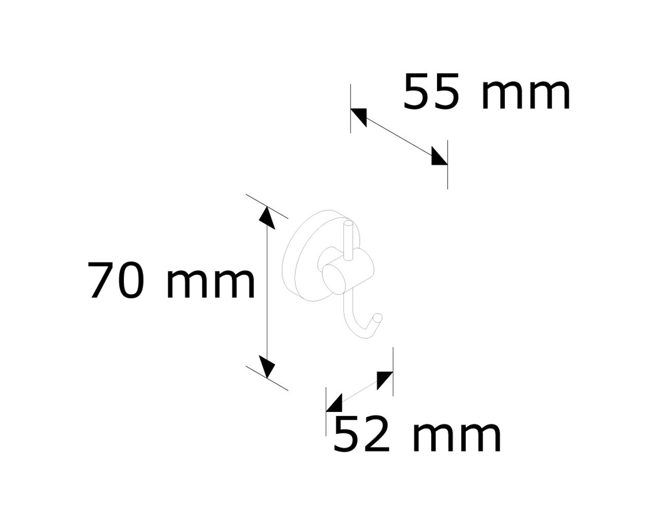 MHW22 Одинарная вешалка "крючок" Merida  - Вид №1