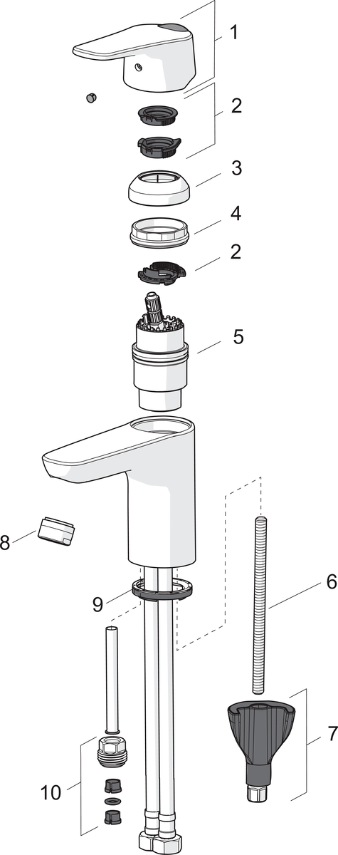 Oras 1811FG Смеситель для умывальника 1811FG Vega XL Хром  - Вид №4
