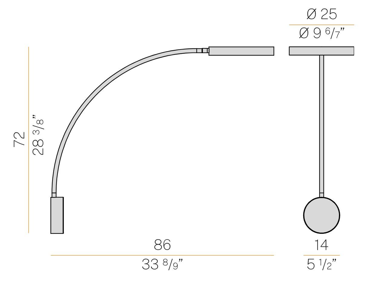 Алюминиевый регулируемый светодиодный настенный светильник Panzeri Dip ARCH-00089708 - Вид №4