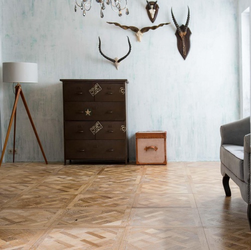 Модульный паркет Goodwin Art H4 Светлый Белёный Дуб Натур с брашью (Текстурированная) 600х600 мм 26006000173 - Вид №1