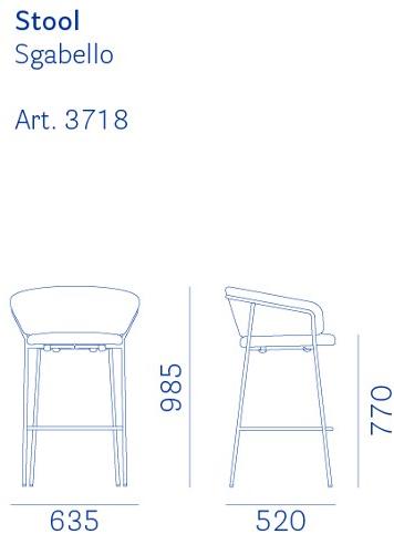 Pedrali Высокий табурет со спинкой Jazz 3718 - Вид №4