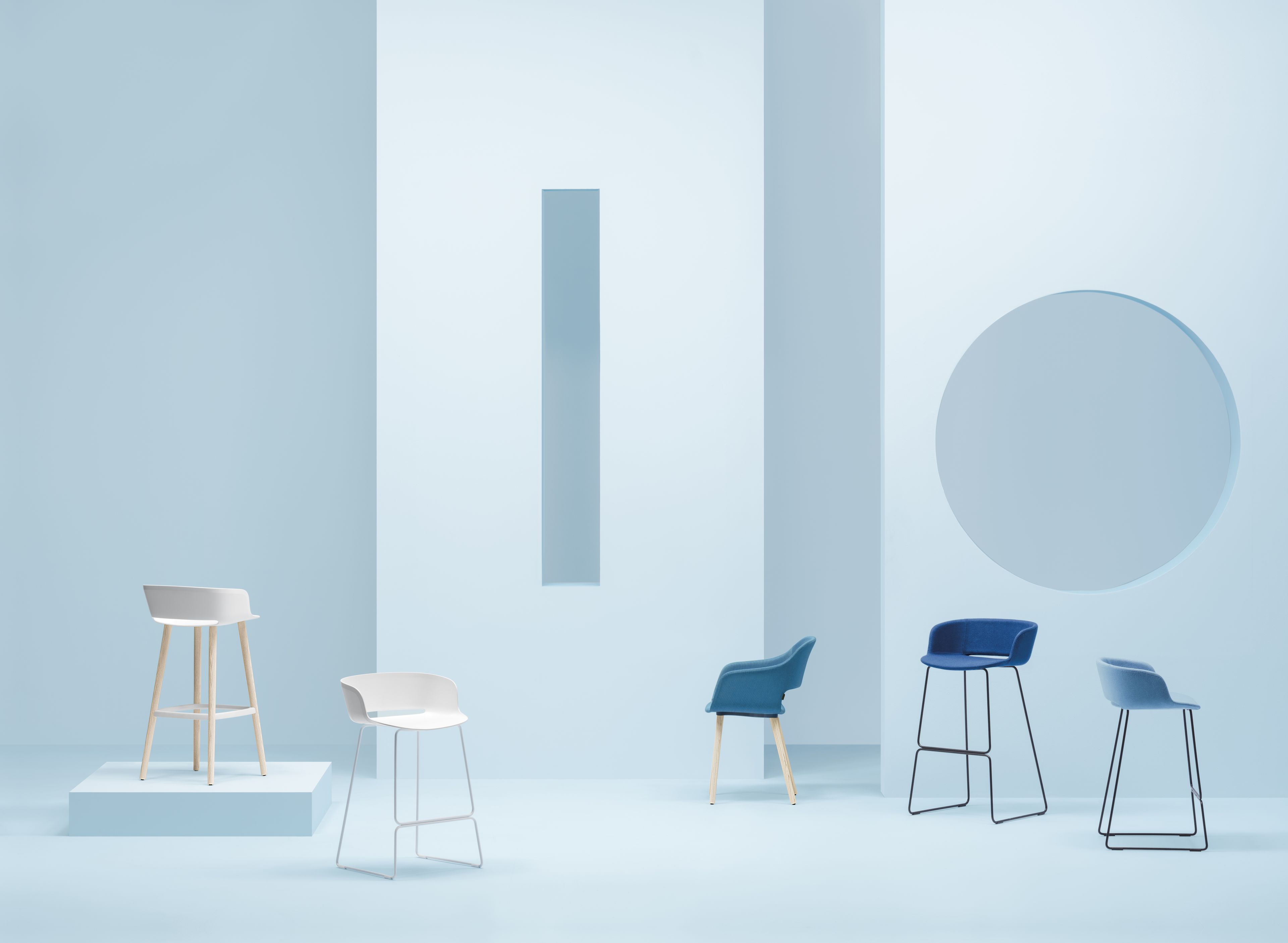 Высокий стул с тканевой подкладкой Pedrali Babila ARCH-00102811 - Вид №3