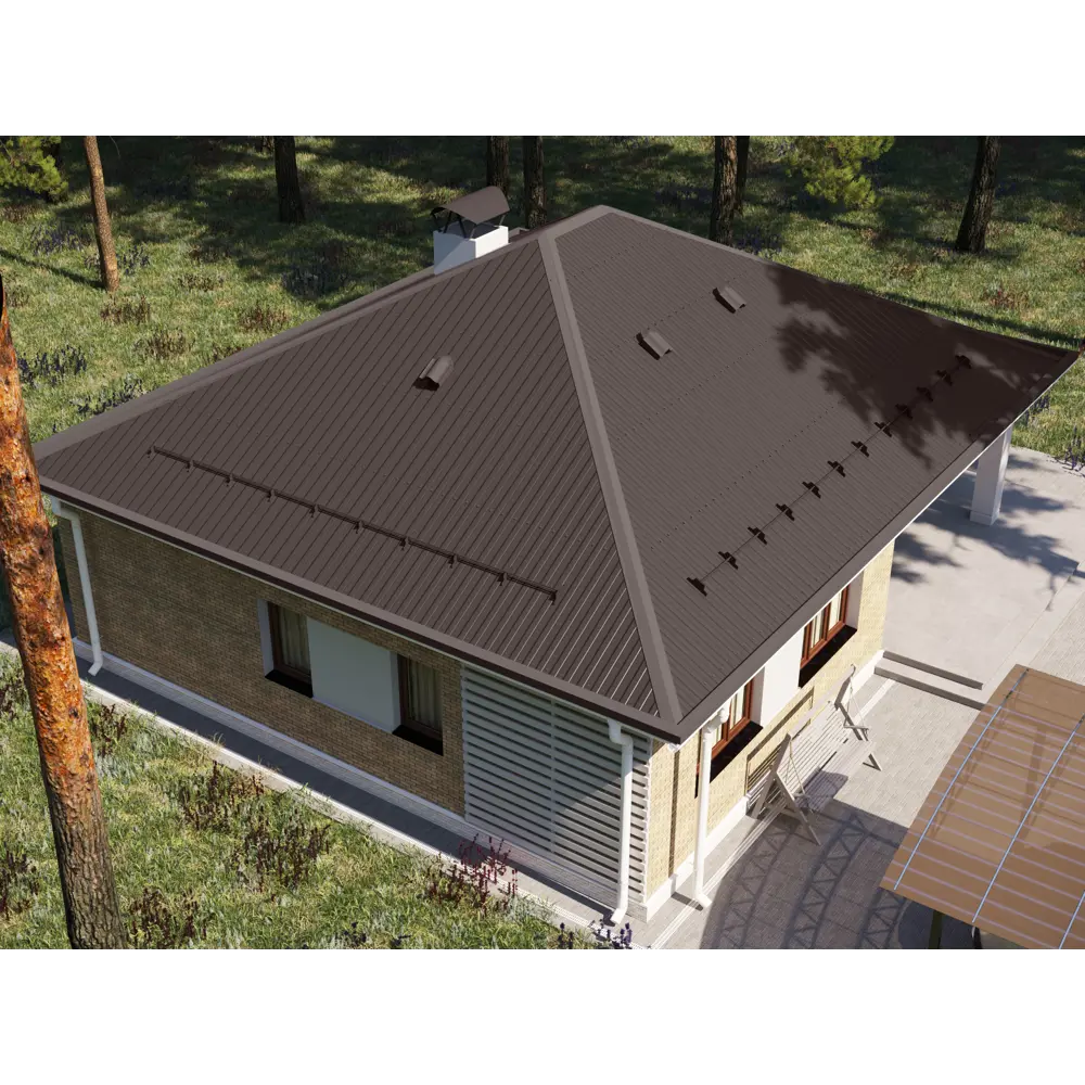 Профнастил С21R 0.45 мм 1051x2000 мм RAL 8017 коричневый 84427744 STLM-2050200 Santreyd  - Вид №3