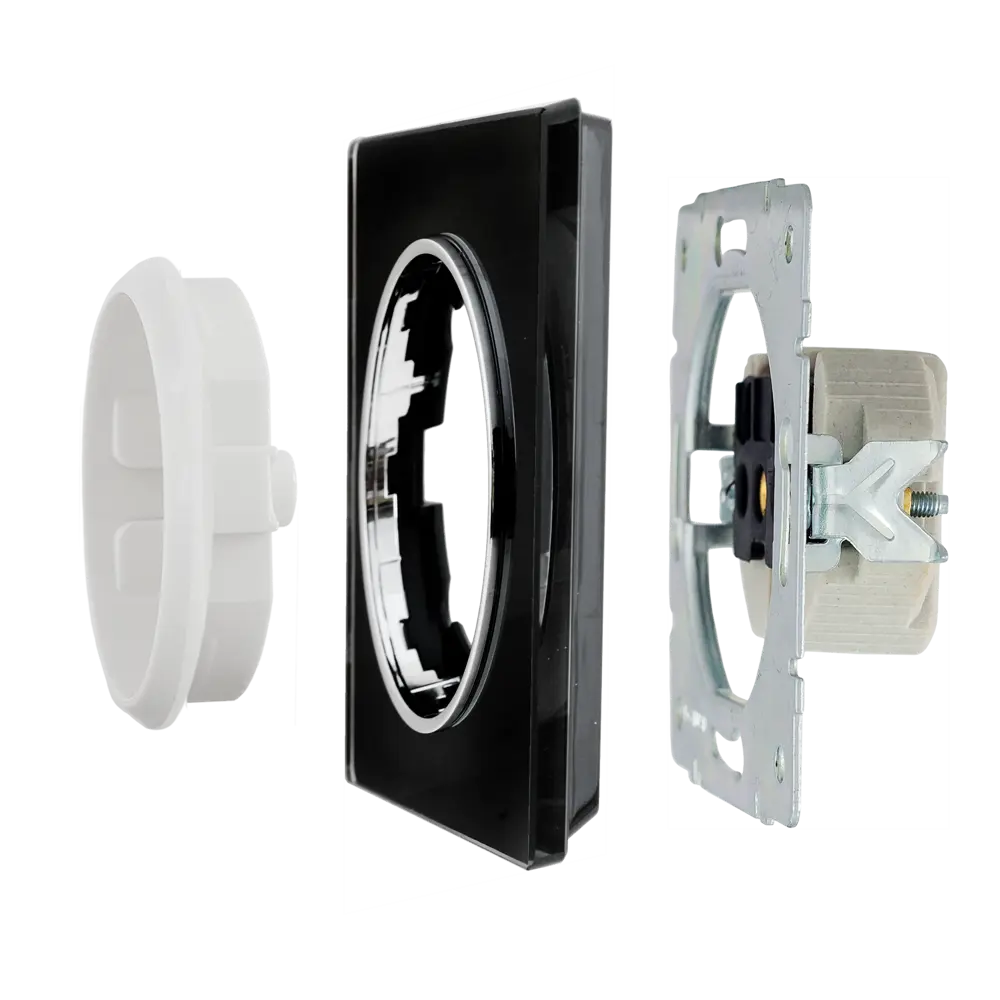 ONEKEYELECTRO Стеклянная рамка тройная черная для розеток и выключателей 82838539 Florence STLM-0036870 - Вид №3