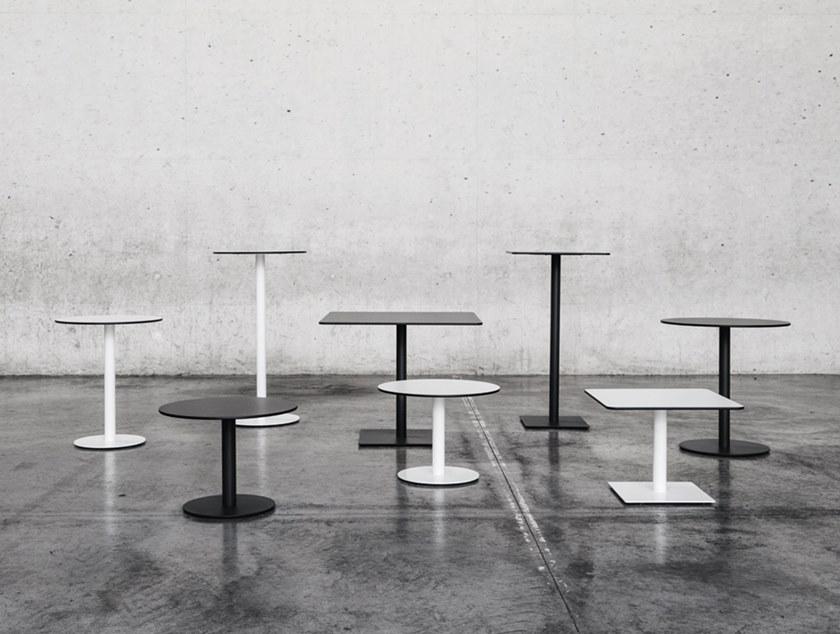 ENEA Круглый журнальный столик со стальным основанием и столешницей из нпл Punto sun-id-1477199 - Вид №2