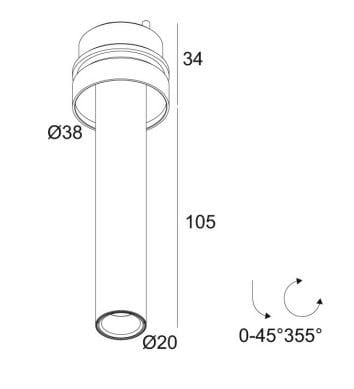 Утопленный регулируемый светодиодный потолочный светильник Deltalight Uho ARCH-00041693 - Вид №5