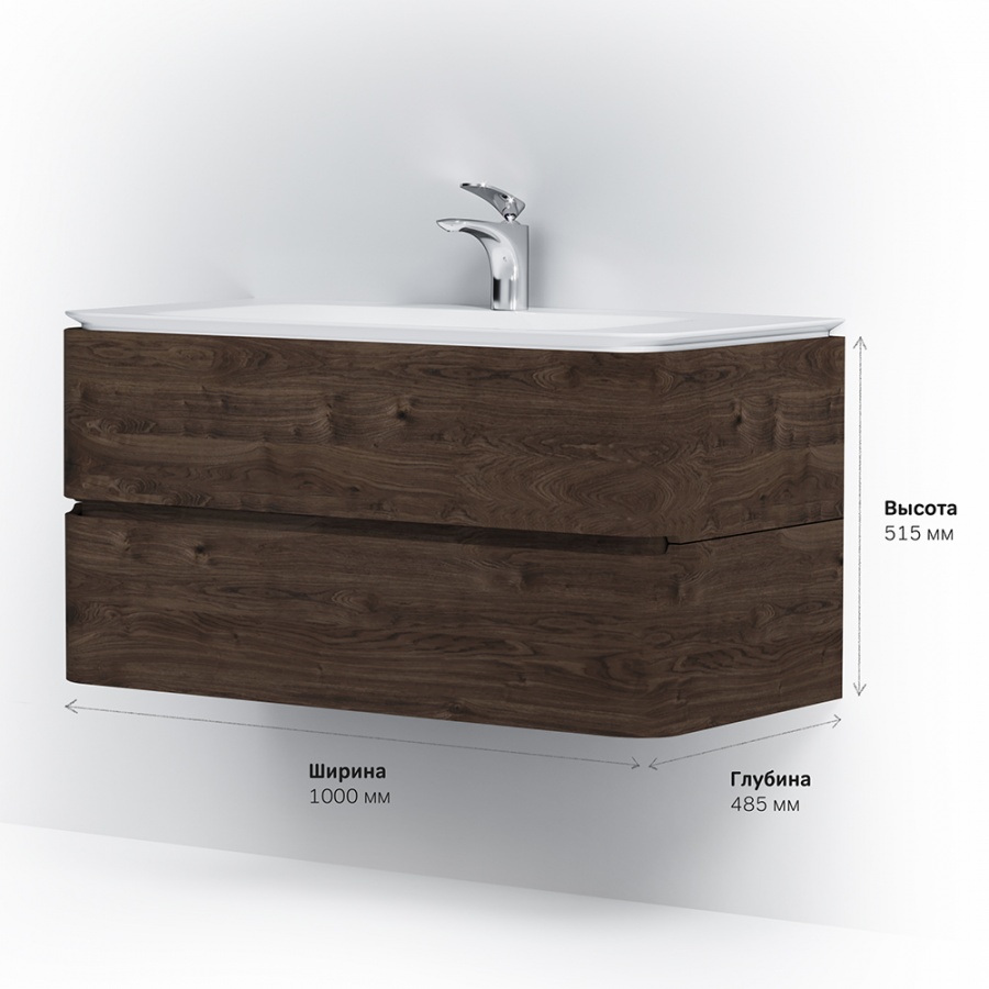 M30FHX1002TF База под раковину подвесная 100 см ящики табачный дуб текстурированная AM.PM Sensation - Вид №4
