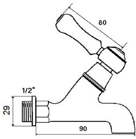 rvb Смеситель для умывальника настенный на одно отверстие 1935 wood 1936.11.03-cc - Вид №1
