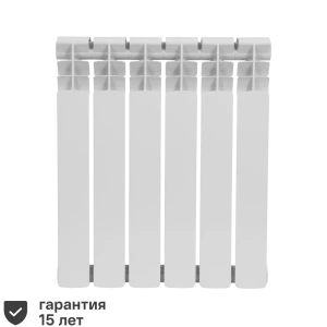 Радиатор секционный Monlan Bimetal 500/80 6 секций боковое подключение биметалл белый